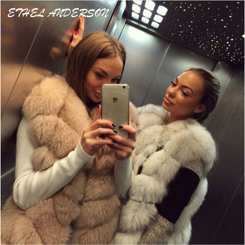 100% Imported Finland Real Fox Fur Vest Natural Whole Fox Fur Vest Gilet Women Standard Covered Jackets Coat Plus Size 3XL
