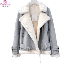 Load image into Gallery viewer, Yuxinfeng Winter Suede Lambs Wool Jacket Female High Streetwear Casual Plus Cashmere Thicken Warm Long Sleeve Fur Suede Coats