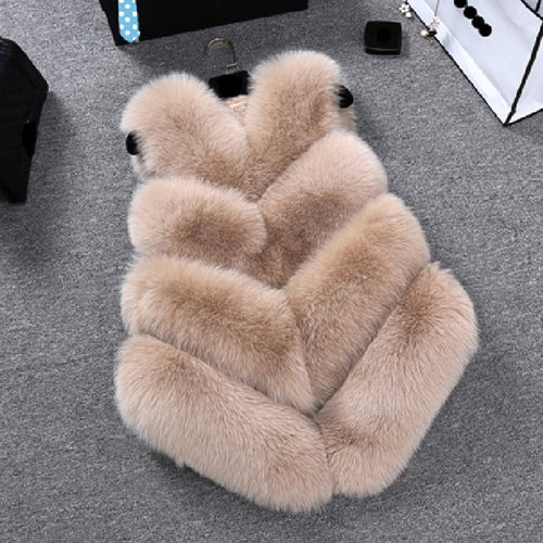 ZADORIN New Luxury Faux Fox Fur Vest Women Plus Size Furry Short Faux Fur Vests Coat Fur Gilet Fourrure Autumn Winter Overcoat