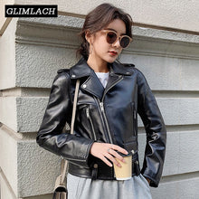 Load image into Gallery viewer, Women Plus Size Sheepskin Genuine Leather Jackets Autumn Slim Motorcycle Biker Jacket Ladies Real Leather Coats Chaqueta Mujer