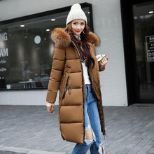 Load image into Gallery viewer, Winter jacket women high quality down coat female 2019 long slim solid color female Jackets zip fur collar women down Jacket