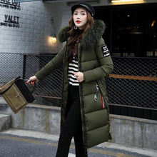 Load image into Gallery viewer, Winter jacket women high quality down coat female 2019 long slim solid color female Jackets zip fur collar women down Jacket
