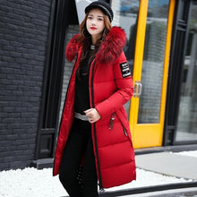 Load image into Gallery viewer, Winter jacket women high quality down coat female 2019 long slim solid color female Jackets zip fur collar women down Jacket
