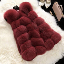 Load image into Gallery viewer, Winter Sleeveless Faux Fur Vest Women Warm Slim Outerwear Female Solid Patchwork Fur Overcoats 2019 Women Casual Fur Coats