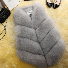 Load image into Gallery viewer, Faux Fur Winter Vest Women Soft Trouching Waist Coats Female Sleeveless Jacket For Ladies 2019 Fashion Fake Fur Outerwear Femme