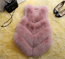 Load image into Gallery viewer, Faux Fur Winter Vest Women Soft Trouching Waist Coats Female Sleeveless Jacket For Ladies 2019 Fashion Fake Fur Outerwear Femme
