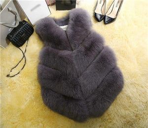 Faux Fur Winter Vest Women Soft Trouching Waist Coats Female Sleeveless Jacket For Ladies 2019 Fashion Fake Fur Outerwear Femme