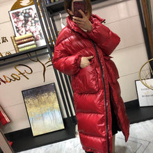 Load image into Gallery viewer, FTLZZ 2019 Women Long Down Coat Winter Warm Coat Long Sleeve White Duck Down Parka Stand Collar Outwear Zipper Pocket Jacket