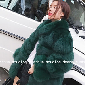 ZADORIN 2019 New Winter Coat Women Faux Fox Fur Coat Plus Size Women Stand Collar Long Sleeve Faux Fur Jacket Fur gilet fourrure