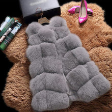 Load image into Gallery viewer, Faux Fur Sleeveless Vest Winter Thick Coats Women 2019 New Fashion Casual Jacket Warm Slim Fake Fox Outerwear Women Winter Vest