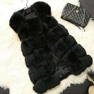 Faux Fur Sleeveless Vest Winter Thick Coats Women 2019 New Fashion Casual Jacket Warm Slim Fake Fox Outerwear Women Winter Vest