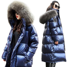Load image into Gallery viewer, Women Down Jacket 2019 New Winter Coat big Real Fur Collar Women Long Paragraph Thickening Warm Hooded For Female Parka YRF14