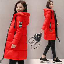Load image into Gallery viewer, Parka Women 2019 New Winter Down jacket Women Coat Long Hooded Outwear Female Parka Thick Cotton Padded Female Basic Coats LU666