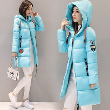Load image into Gallery viewer, Parka Women 2019 New Winter Down jacket Women Coat Long Hooded Outwear Female Parka Thick Cotton Padded Female Basic Coats LU666