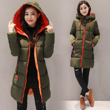 Load image into Gallery viewer, Parka Women 2019 New Winter Down jacket Women Coat Long Hooded Outwear Female Parka Thick Cotton Padded Female Basic Coats LU666