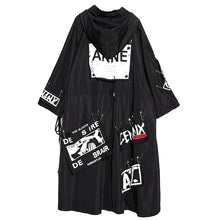 Load image into Gallery viewer, XITAO Spliced Plus Size Black Trench For Women Tide Long Print Streetwear Hoodie Casual Female Wide Waisted Coat 2019 ZLL1100