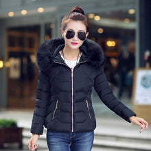 Load image into Gallery viewer, Down coat female slim winter jackets women 2019 new fur collar hooded warm women down jacket outerwear winter coat women jacket