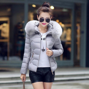 Down coat female slim winter jackets women 2019 new fur collar hooded warm women down jacket outerwear winter coat women jacket