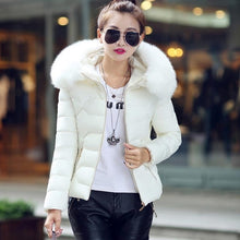 Load image into Gallery viewer, Down coat female slim winter jackets women 2019 new fur collar hooded warm women down jacket outerwear winter coat women jacket