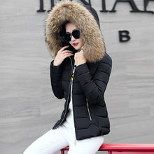 Load image into Gallery viewer, Down coat female slim winter jackets women 2019 new fur collar hooded warm women down jacket outerwear winter coat women jacket