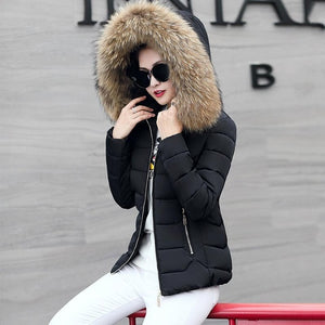 Down coat female slim winter jackets women 2019 new fur collar hooded warm women down jacket outerwear winter coat women jacket