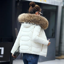 Load image into Gallery viewer, Down coat female slim winter jackets women 2019 new fur collar hooded warm women down jacket outerwear winter coat women jacket