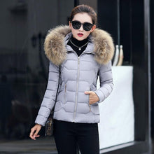 Load image into Gallery viewer, Down coat female slim winter jackets women 2019 new fur collar hooded warm women down jacket outerwear winter coat women jacket