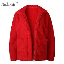 Load image into Gallery viewer, Nadafair Teddy Coat Women Fluffy Jacket Autumn Zipper Plush Thick Casual Plus Size Lamb Winter Faux Fur Coat Female Overcoat