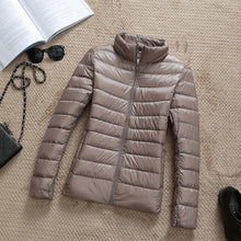 Load image into Gallery viewer, Down Parka Women Ultra-light Thin Down Jacket 2019 Autumn Winter Slim Short Hooded Warm White Duck Down Coat Women&#39;s Outerwear