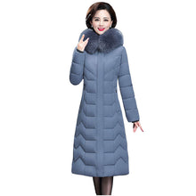 Load image into Gallery viewer, Long Slim Fur Coat Hooded Winter Down Coat Heavy Jacket Thick Warm Oversize Cotton Padded Wadded Parkas Outwear
