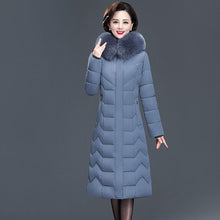 Load image into Gallery viewer, Long Slim Fur Coat Hooded Winter Down Coat Heavy Jacket Thick Warm Oversize Cotton Padded Wadded Parkas Outwear