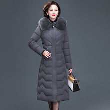 Load image into Gallery viewer, Long Slim Fur Coat Hooded Winter Down Coat Heavy Jacket Thick Warm Oversize Cotton Padded Wadded Parkas Outwear