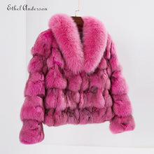 Load image into Gallery viewer, ETHEL ANDERSON Luxury Genuine Real Fox Fur Jackets&amp;Coats With Fox Fur Collar For Ladies Short Fox Fur Outerwear In Fur Garments