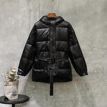 Load image into Gallery viewer, Fitaylor Winter Ultra Light Women Down Jacket Warm White Duck Down Hooded Parkas Female Single Breasted Snow Outerwear With Belt