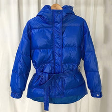 Load image into Gallery viewer, Fitaylor Winter Ultra Light Women Down Jacket Warm White Duck Down Hooded Parkas Female Single Breasted Snow Outerwear With Belt