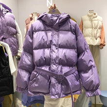 Load image into Gallery viewer, Fitaylor Winter Ultra Light Women Down Jacket Warm White Duck Down Hooded Parkas Female Single Breasted Snow Outerwear With Belt