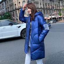 Load image into Gallery viewer, Orwindny Thicken Warm Long Jacket Waterproof Winter Jacket Women Bright Surface Women&#39;s Down Cotton Jacket Coat Hooded Parkas