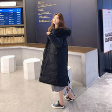 Load image into Gallery viewer, Chic Fur Coat Hooded Winter Down Coat Oversized Warm Jacket Long Slim Women Cotton padded Wadded Parkas female jacket
