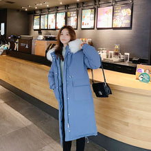 Load image into Gallery viewer, Chic Fur Coat Hooded Winter Down Coat Oversized Warm Jacket Long Slim Women Cotton padded Wadded Parkas female jacket