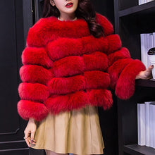 Load image into Gallery viewer, Women Faux Fur Coat Autumn Winter 2019 Fashion Casual Warm Coat Plus Size Faux Fox Fur Overcoat Jacket Female Long Sleeves