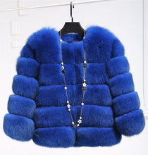 Load image into Gallery viewer, Women Faux Fur Coat Autumn Winter 2019 Fashion Casual Warm Coat Plus Size Faux Fox Fur Overcoat Jacket Female Long Sleeves