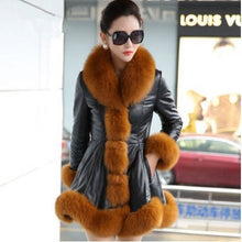 Load image into Gallery viewer, Hot Sale Winter Women&#39;s Faux Fur High Quality Faux Sheepskin Coats Keep Warm With Fur Fox Collars Slim Female Furs Plus Size