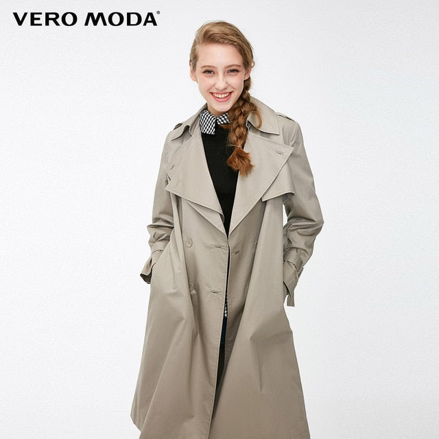 Vero Moda Women's Straight Fit Two-tiered Lapel Minimalist Trench Coat | 318321536