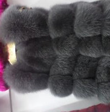 Load image into Gallery viewer, Linhaoshengyue 2017   70cm Real fox fur coat  women Vest winter warm  fashion vest freeshipping