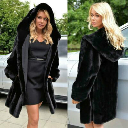 Long Faux Fur Coat Women's 2019 Autumn And Winter New Coats Women's Hot Sale Black Plus Size Plush Coat Warm Fur Jacket