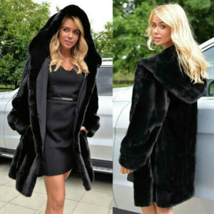 Long Faux Fur Coat Women's 2019 Autumn And Winter New Coats Women's Hot Sale Black Plus Size Plush Coat Warm Fur Jacket