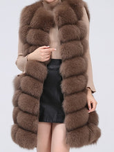 Load image into Gallery viewer, Natural Real Fox Fur Vest Natural Fur Coat For Jacket female coats Vest Waistcoat long Fur Coats Real Fur Coat Fox Vest Jacket
