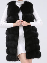 Load image into Gallery viewer, Natural Real Fox Fur Vest Natural Fur Coat For Jacket female coats Vest Waistcoat long Fur Coats Real Fur Coat Fox Vest Jacket