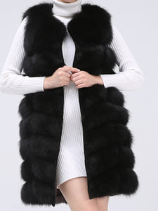 Natural Real Fox Fur Vest Natural Fur Coat For Jacket female coats Vest Waistcoat long Fur Coats Real Fur Coat Fox Vest Jacket
