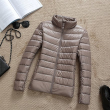 Load image into Gallery viewer, 90% Ultra-light Plus Size Thin Down Jacket Women 2019 Autumn Winter Slim Short Hooded Warm White Duck Down Coat Women Outerwear